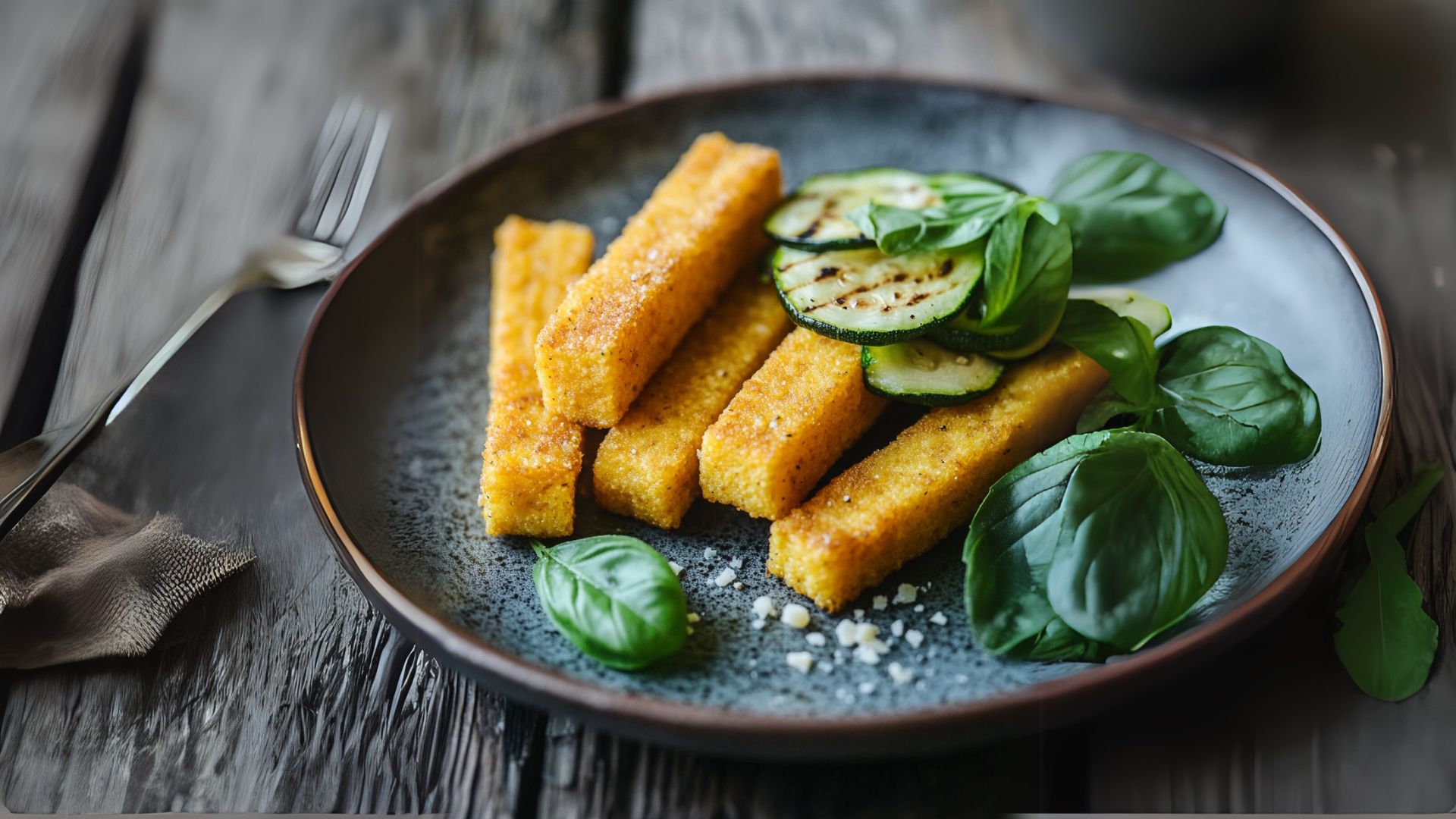 momil polenta frita com abobrinha
